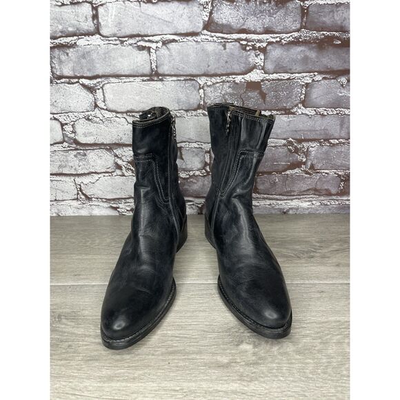Alberto Fermani Black Leather Double Sided Zipper Heel Boots Women Sz 36.5EU/6M - Picture 13 of 16